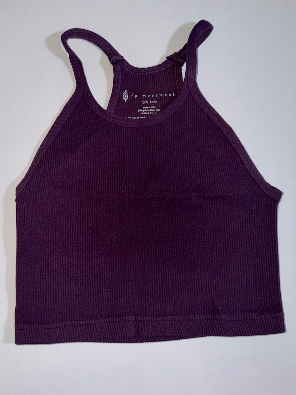 Free People Movement Ribbed Purple Cropped Tank Top XS/S